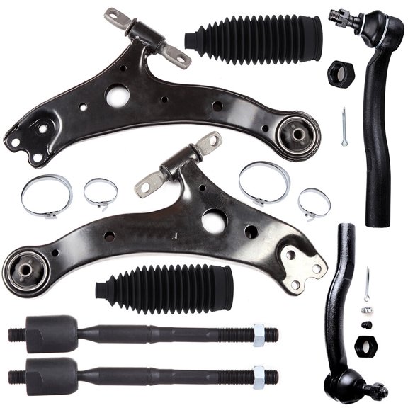 SCITOO 8pcs Front Suspension Kit Lower Control Arm Assembly Inner Outer Tie Rod Ends w/Steering Boots Fit For 2002-2003 For Lexus ES300 2002-2003 For Toyota Camry