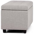 thumbnail image 3 of Cosmopolitan 34 in. W Rectangle Storage Ottoman in Cloud Gray Linen Look Fabric, 3 of 6