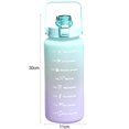 thumbnail image 3 of Mosey 2000ml Straw Bottle with Time Marker Gradient BPA Free Top Motivational Fitness Sports Water Bottle, 3 of 5