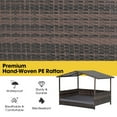 thumbnail image 3 of Kadyn Dog House Indoor Outdoor, Pet Dog House, Outdoor Wicker Dog House with Weatherproof Roof-Gray, 3 of 7