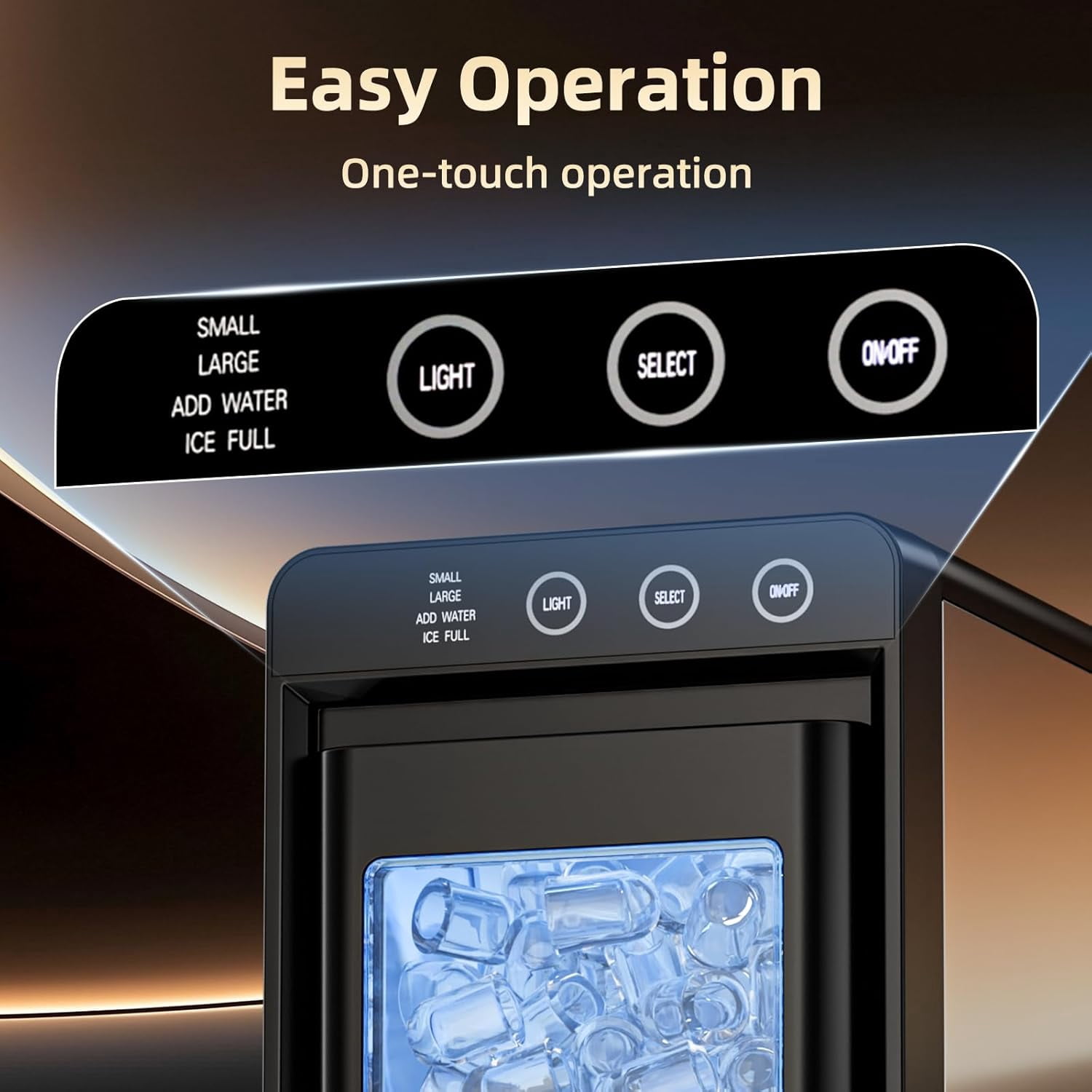 Havato Ice Maker Countertop, 26 lbs/24Hrs, 8 Cubes in 6 Mins,Portable Ice Machine with Self-Cleaning,  Quiet Compact,Black