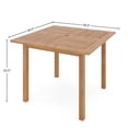 thumbnail image 3 of Curated Maison Mathieu Square Teak Outdoor Dining Table w/ Umbrella Hole Natural, 3 of 5