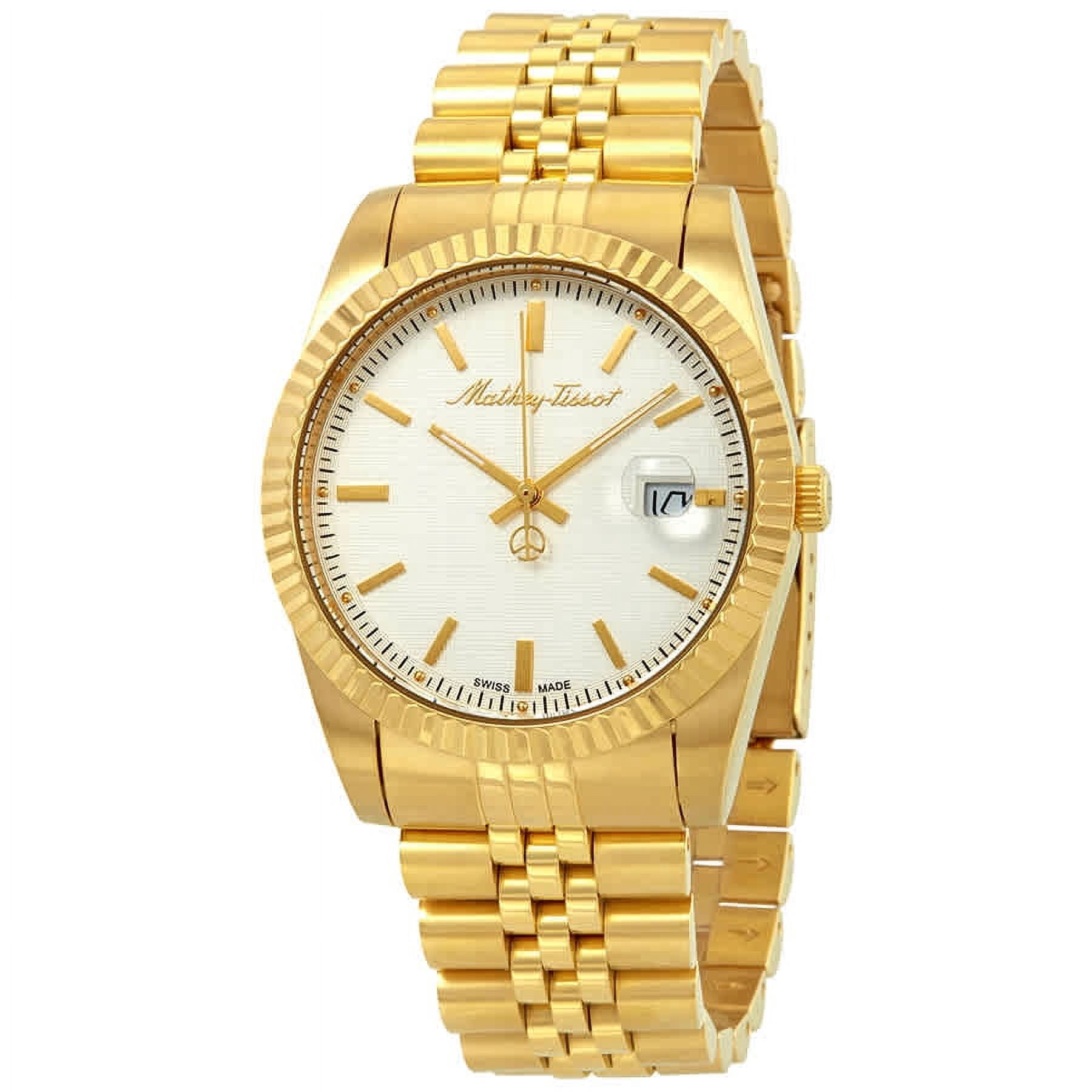 NWT Mathey-Tissot Mathy IV Quartz Crystal Champagne Dial Men\'s Watch Mathey-Tissot Mathy IV 42 mm Gold Stainless Steel Swiss Made  main image 4