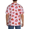 thumbnail image 3 of Sikiie Hand Drawn Strawberry Men's Wrinkle Free Untucked Cuban Shirt Business Casual Button Down Shirts Short Sleeve Shirt3X-Large, 3 of 5