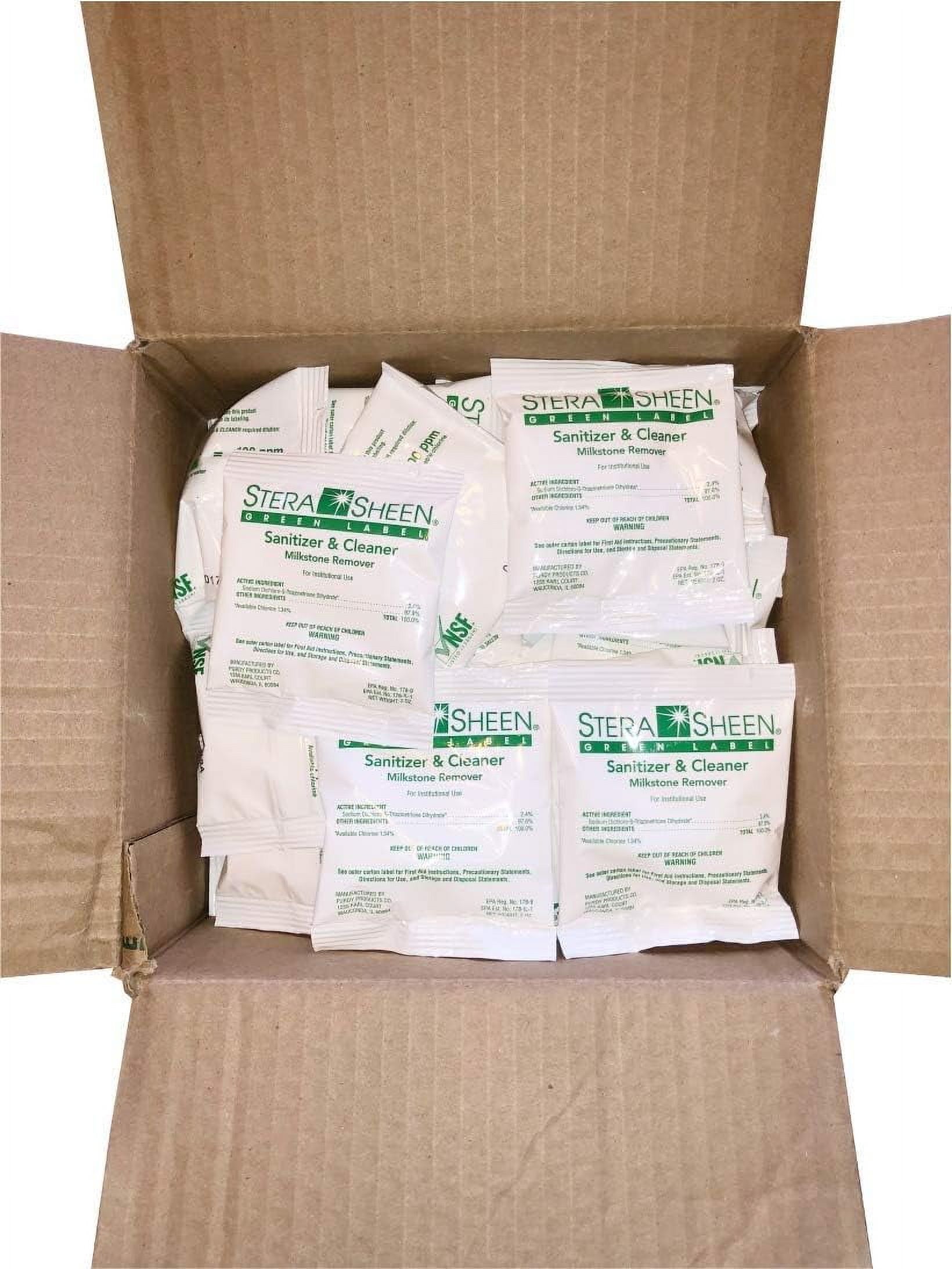 Sanitizer | 2 oz. Packets | Green Label Food Grade Cleaner & MilkStone Remover | SSG1002 by Purdy Products | Non-Corrosive Cleaner | Clean Soft Serve & Gelato Machines