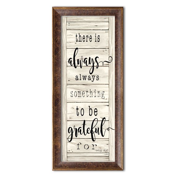 Gango Home Decor Country-Rustic Be Grateful by Cindy Jacobs (Ready to Hang); One 6x18in Gold Trim Framed Print