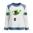 thumbnail image 4 of ShiShine St Patricks Day Shirt for Women Long Sleeve Round Neck Patchwork Holiday Print Casual Top, 4 of 5