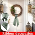 thumbnail image 7 of Green White Gingham Wreath Sash for Front Door Wreath, 5.12" Wide x 54.33" St Patrick Spring Easter Farmhouse Holiday Door Decorations Wedding, 7 of 7