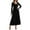 01 Black, variant on Fewfanhot Cocktail Dresses for Women Long Sleeve V-Neck Velvet Stretchy Long Dress