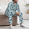 thumbnail image 7 of Lsque Penguins Dolphins Whales Pattern Long Sleeve Pajama Set for Men - Soft 2-Piece Sleepwear and Loungewear Set with Pockets, Comfy Nightwear-XX-Large, 7 of 7