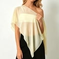 thumbnail image 2 of Lightweight Chiffon Wrap Summer Beach Cover Up Soft Flowy Shawl Breathable Sun Scarf Versatile Evening Stole Dressy, XL, Yellow, 2 of 4