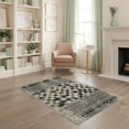 thumbnail image 2 of ODIKA Plaid Faded Monochrome Striped Checkered Detail Fireplace Border Stain Resistant Low Profile for Dorm Room, Small Living Apartment, 2 of 7