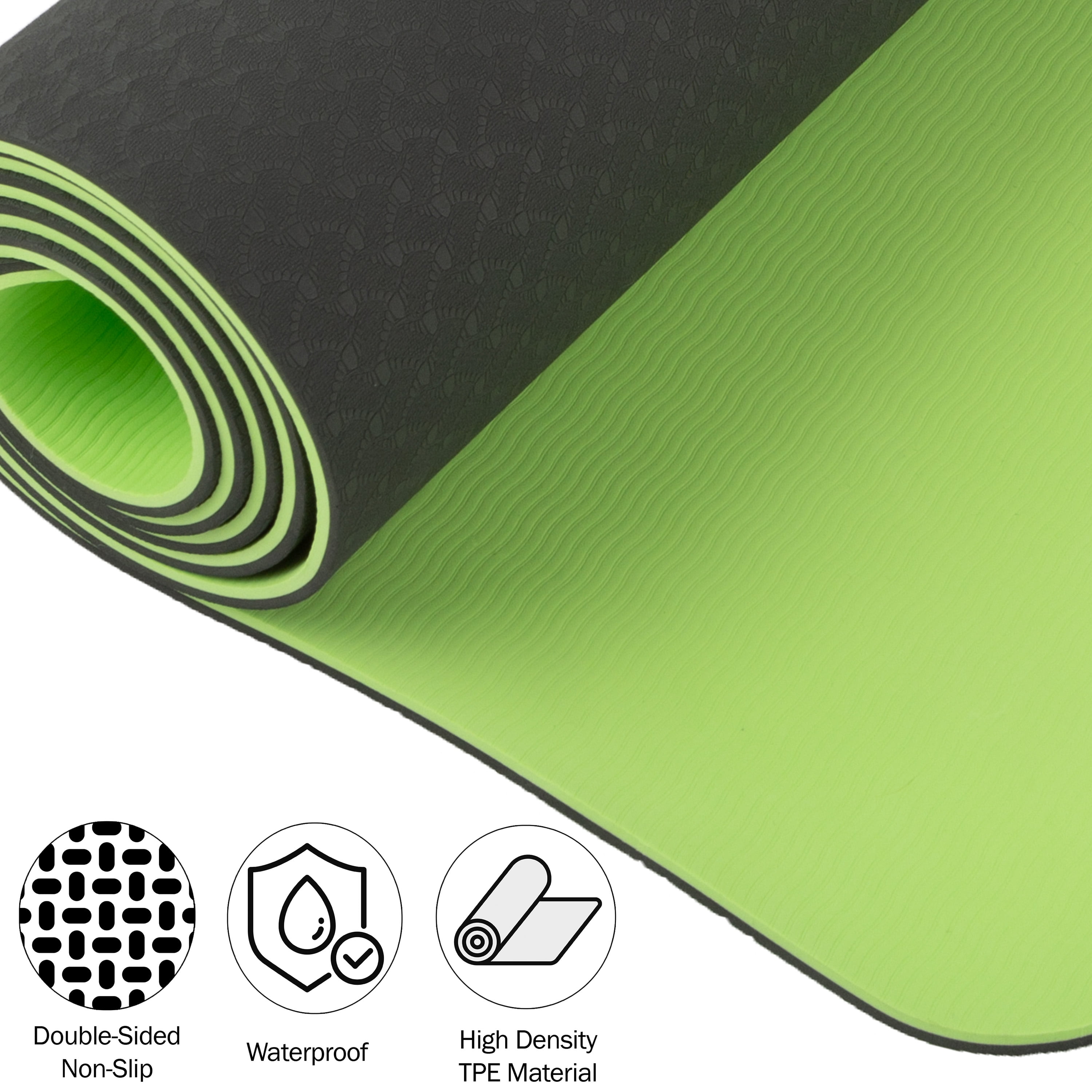 Non-Slip Yoga Mat with Alignment Marks '? Lightweight Exercise Mat with Carry Strap for Ho
