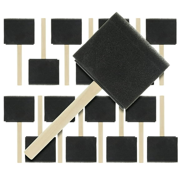 Clearance! Dusknt Office Cabinet 3 Inch Foam Sponge Wood Handle Paint Brush Set (Value Pack of 15) Lightweight Durable, 15X Brushes