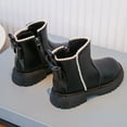 thumbnail image 4 of CAICJ98 Little Girls Ankle Boots Warm Lined Winter Shoes Side Zipper Round Toe Boots for School Outdoor Toddler Girl Boots (Toddler/Little Kid/Big Kid),3, 4 of 7