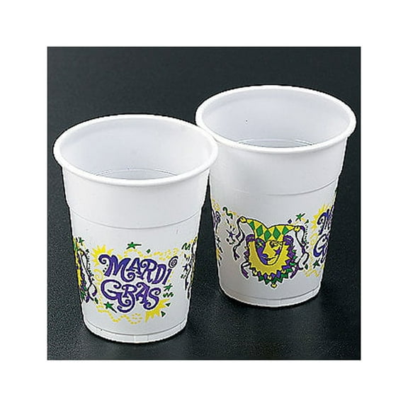 Mardi Gras Disposable Cups (50Pc) - Party Supplies - 50 Pieces