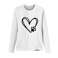 thumbnail image 4 of ibuvkizy Womens Sweatshirts Valentines Day Love Heart Printed Round Neck Pullover Long Sleeved Casual Womens Sweatshirts White,M, 4 of 4