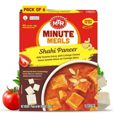 MTR Shahi Paneer - Mild Tomato Gravy with Cottage Cheese - Authentic Indian Flavors - Flavorful, Easy, Ready-to-Eat Meal - Experience the Richness of Paneer in a Hearty Tomato Curry (300g, Pack of 6)