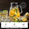 thumbnail image 3 of 2500ml Glass Pitcher with Lid Beautiful Easy Drink Pitcher Glass Bottle with Handle Perfect for Cooling, 3 of 5