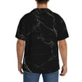 thumbnail image 7 of Goofa Black Marble Texture Abstract Printed Men's Casual Short-sleeved Shirt,Lightweight Breathable Button-down,Summer Casual men's top,Versatile Fashion shirt-, 7 of 7