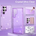 thumbnail image 4 of SaniMore for Samsung Galaxy S23 Ultra Case, Full Camera Lens Protection Women Cute Clear Glitter Bling Sparkly Cover Anti-yellow Transparent Shockproof Bumper for for Samsung Galaxy S23 Ultra, Purple, 4 of 7