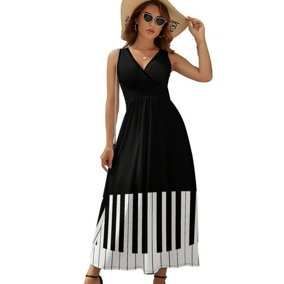 Cool Piano Keyboard Sleeveless Dress Summer Women Clothes Dress for Pregnant Women Dresses