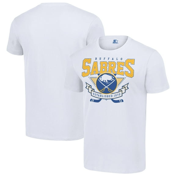 Men's Starter White Buffalo Sabres Team Logo Graphic T-Shirt