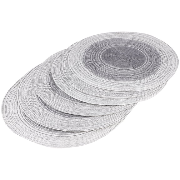 NUOLUX 6Pcs Dark Grey Heat Insulation Table Mats Cotton Yarn Dinner Placemat Set