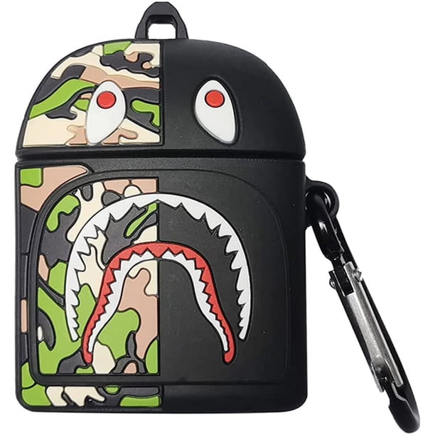 Compatible con AirPods 2/1 Funda Shark Bag, Funda protectora de silicona con personajes de dibujos animados 3D para Airpod, niños, adolescentes, niñas, niños, mujeres, divertida funda Kawaii a la moda