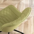 thumbnail image 6 of YOUNIKE Upholstered Desk Chair, Armless Computer Chair with Wheels，Modern Faux Leather Office Chair，Adjustable Swivel Rolling Chair，Adjustable Height，Suitable for Office, Home, Avocado Green, 6 of 15