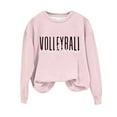 thumbnail image 4 of Gnurob Game Day Women Crewneck Sweatshirts Volleyball mom Letter Print Pullover Long Sleeves Tops Casual Dropped Shoulder Blouse Ladies Fall Fashion ClothesClearance Saving,Pink,Small, 4 of 4