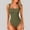 Army Green, variant on Women's Bodysuits Sexy Ribbed Strappy Square Neck Sleeveless Tummy Control Tank Tops Bodysuits