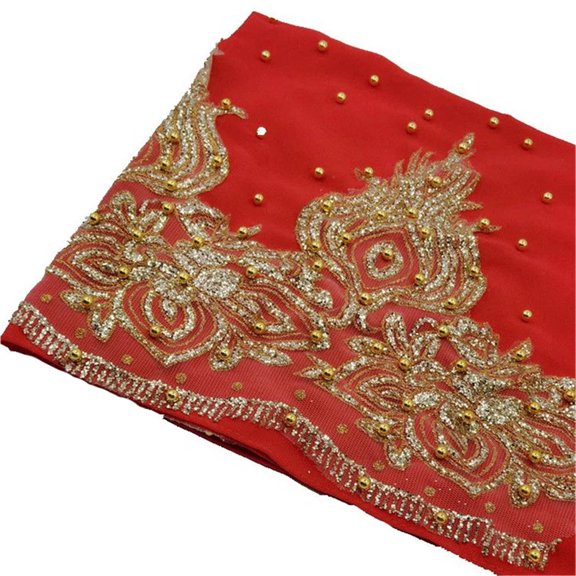 Chiffon Hijabs Scarf Turban Gold Glitters Beads Hijab For Woman Ramadan Foulard Femme Long Headscarf