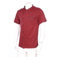 thumbnail image 3 of TSSOE Unisex Professional Chef Jacket Short Sleeve Classic Cooking Coat Restaurant Kitchen Uniform #01Burgundy XL, 3 of 7