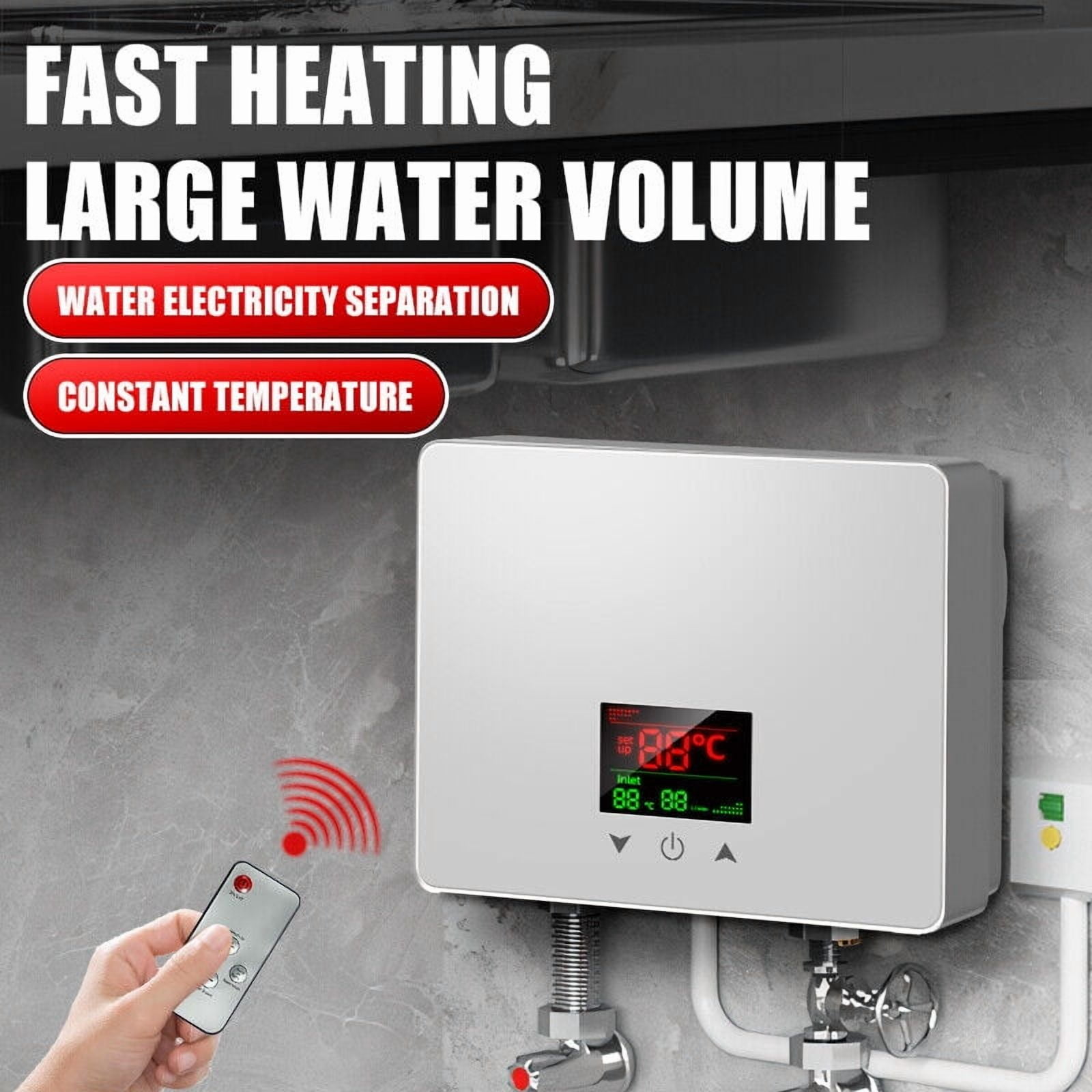 LEXKUYI  Electric Tankless Water Heater 3500W 110V Constant Temperature Instant Hot Water Heater with Remote Control Digital Display On Demand Hot Water Heater
