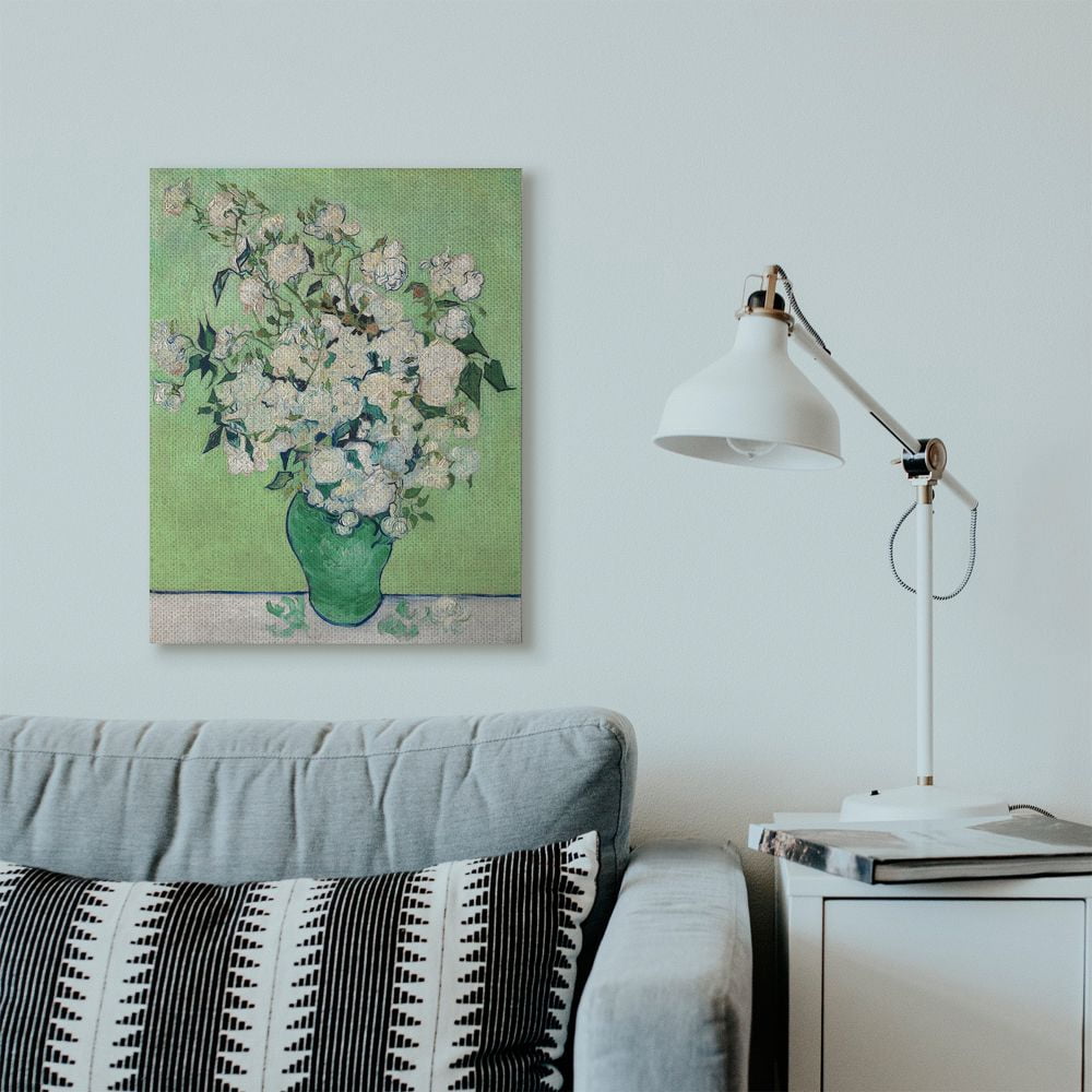 Stupell Home Décor Flower Pot Green White Classical Painting Canvas Wall Art by Vincent Van Gogh