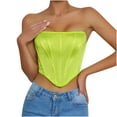 thumbnail image 2 of Elainilye Fashion Shapewear Tank Top Corset Top Sleeveless Strapless Bodyshaper Corset Tube Bandeau Summer Tops Vest,Yellow, 2 of 9