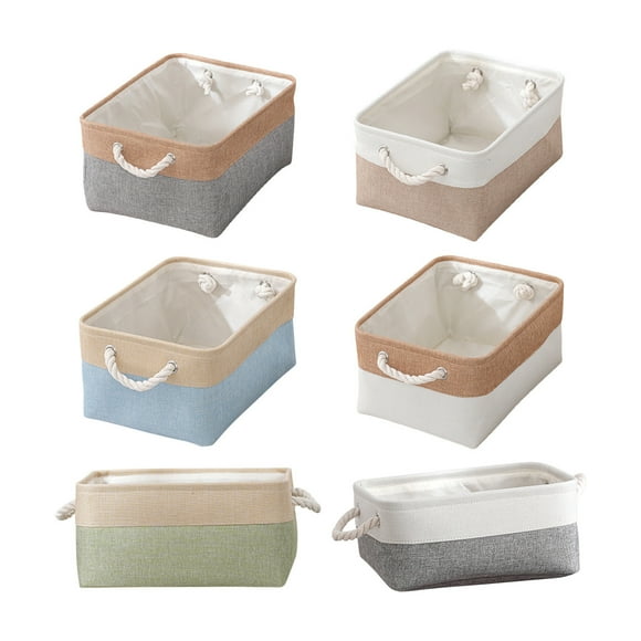 Amzcrzy Panier de Rangement Lin Dualss Couleur Tissu Panier de Rangement Essentiels pour Dortoir Amélioration de la Maison Cadeaux d'Anniversaire pour Hommes Organisation de la Maison Essentiels pour Nouvelle Maison