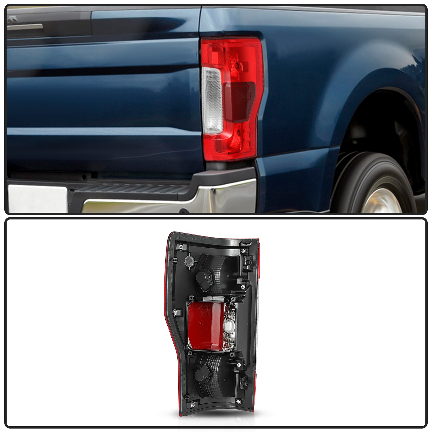 For 2017-2019 Ford F250 SuperDuty Halogen w/Blind Spot BSD Tail Light Passenger