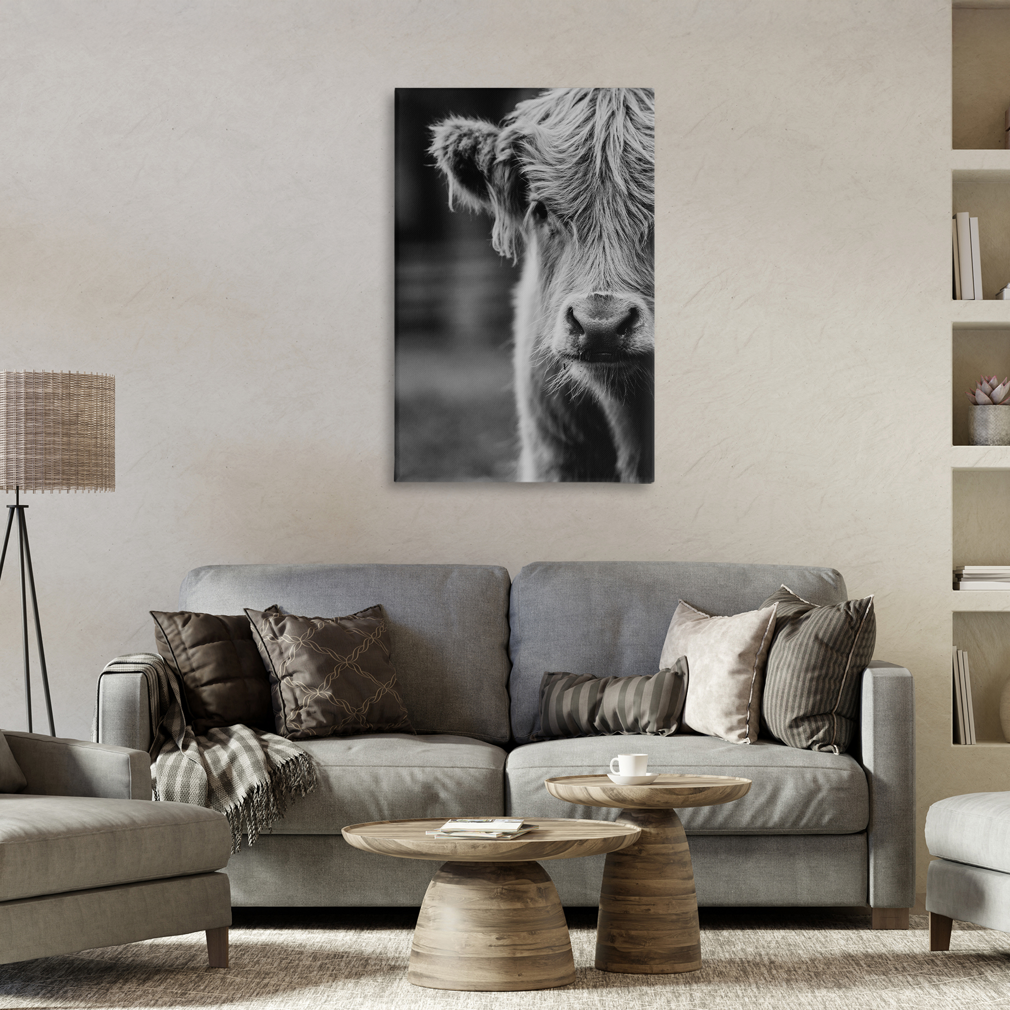 Baby Cow Face Canvas Wall Art, design by Amy Carroll