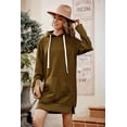 thumbnail image 5 of PRETTYGARDEN Women's Casual Pullover Sweatshirt Long Sleeve Split Hem Hoodie Dress with Kangaroo Pocket, 5 of 9