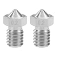 thumbnail image 1 of Cabezal de boquilla de impresora 3D de 0.2mm con rosca M6 para V5 V6 1.75mm extrusor, acero inoxidable 2pcs, 1 of 4
