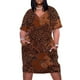 thumbnail image 1 of Vestido de noche para mujer, con estampado de batik de cobre, abstracto, digital, vectorial, arte natural, holgado, con bolsillos, morado, 1 of 7