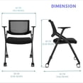 thumbnail image 6 of 20 Pack Folding Office Chair Stackable Conference Room Chairs with Wheels and Padded Mesh Back Ergonomic for Reception Meeting, 6 of 7