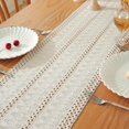 thumbnail image 4 of YQHWQ Ivory Cream Lace Table Decorations for Holiday Parties 12x90 Inch Wedding and Catering Cotton Linen Rustic Table Runner, 4 of 5