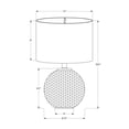 thumbnail image 2 of Monarch Specialties Lighting, 19"h, Table Lamp, Grey Resin, Ivory / Cream Shade, Modern, 2 of 5