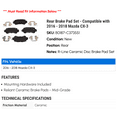 thumbnail image 2 of Rear Brake Pad Set - Compatible with 2016 - 2018 Mazda CX-3 2017, 2 of 2