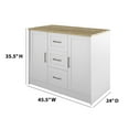 thumbnail image 4 of Twin Star Home 48" Traditional Kitchen Island with Butcher Block Top, Brilliant White, 4 of 8