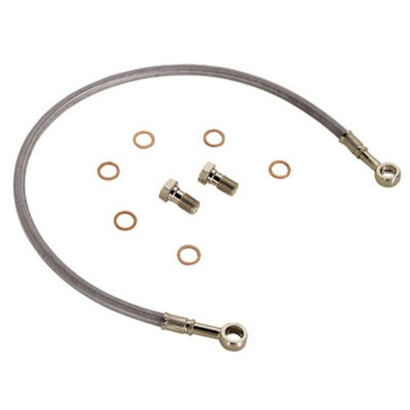 Tusk Rear ATV Steel Braided Brake Line Standard Length  2" Silver For YAMAHA BANSHEE 350 1990-2006