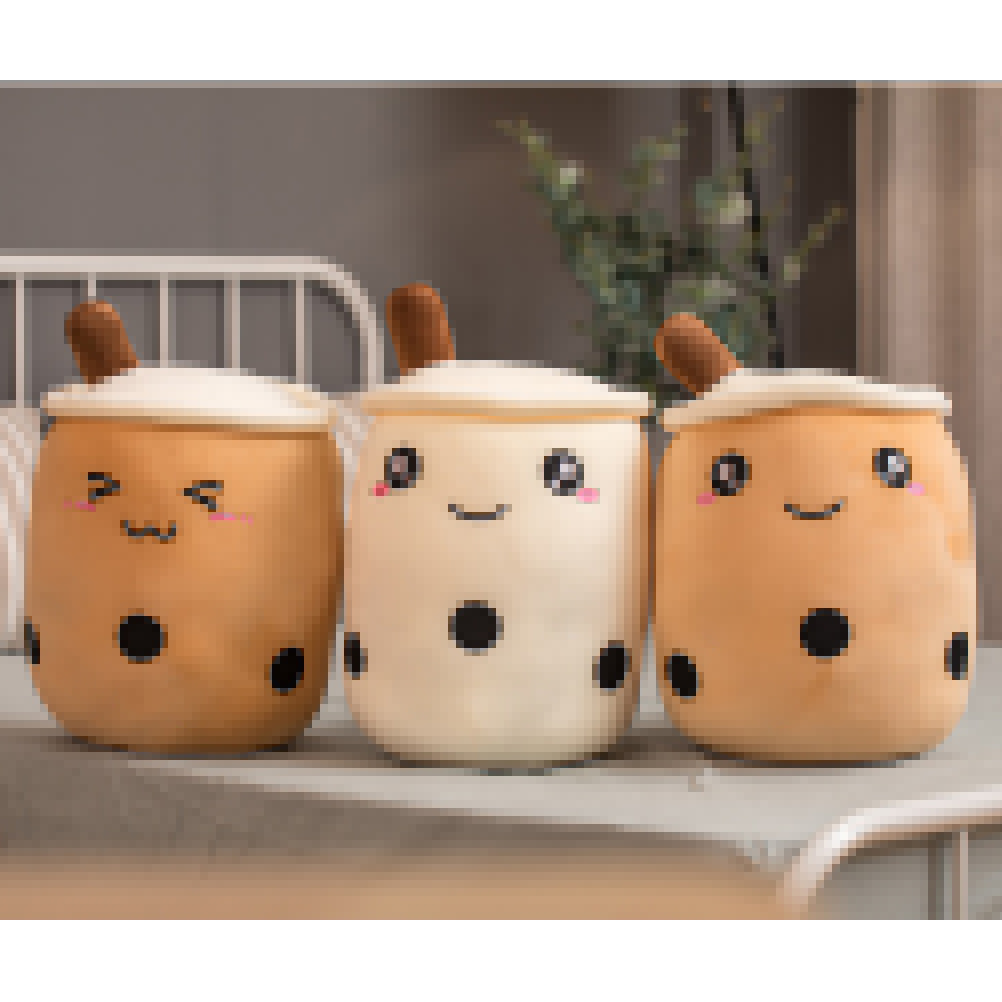 Bubble Tea Plush Toy 24cm/ 35cm Bubble Tea Plush Toy Stuffed Milk Tea Soft Doll Tea Cup Pillow Cushion Kids Toys Birthday Gift